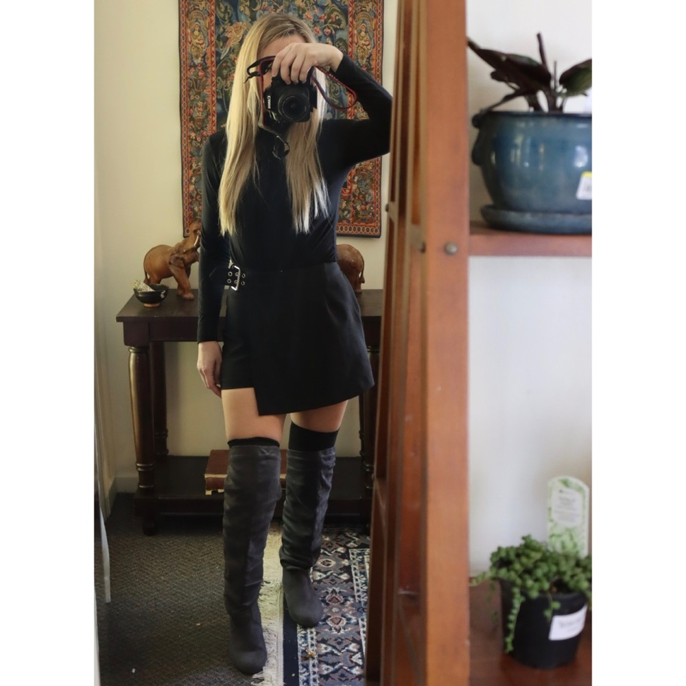 Grey thigh high boots size 8.5